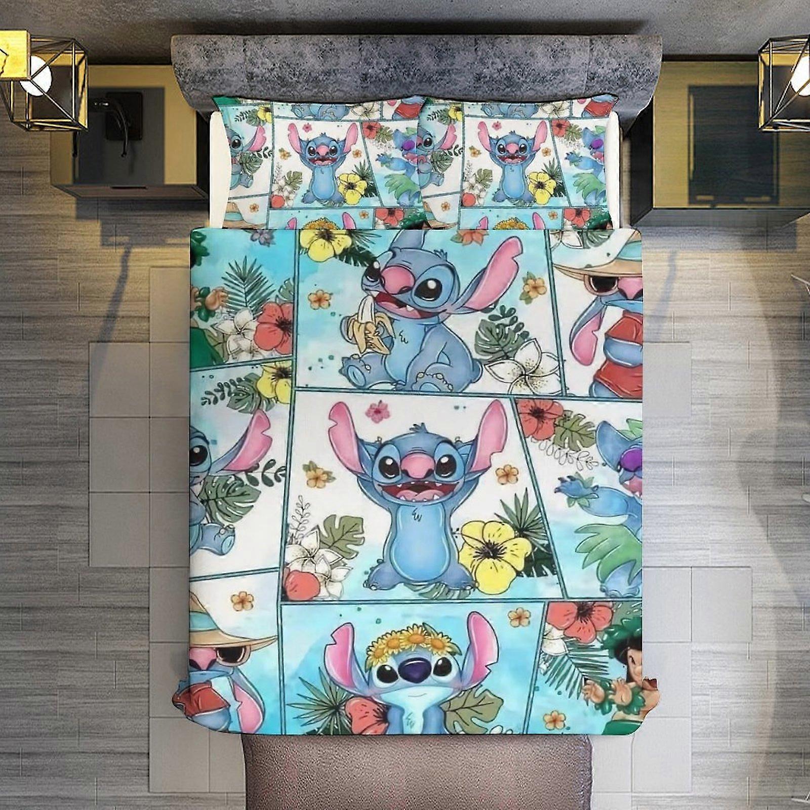 v3241 침대 시트 침구 세트 레인포레스트 스티치 3피스 이불 커버 세트 풀 사이즈 초극세사 소재, 색바램 방지, 지퍼형 커버 1개 및 베개 커버 2개