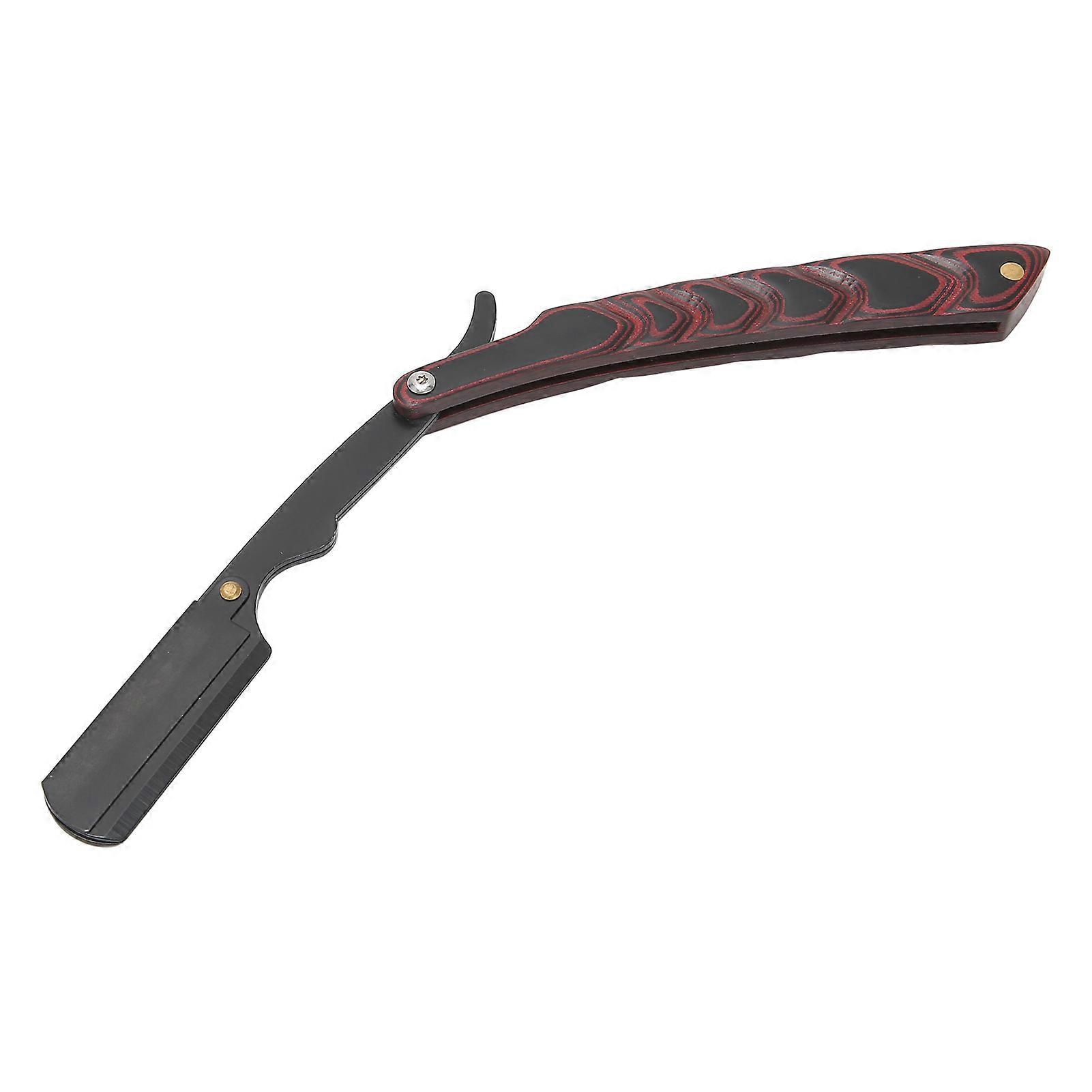 Straight Edge Razor Stainless Steel Retro Folding Shaving Razor for Men Without Blade