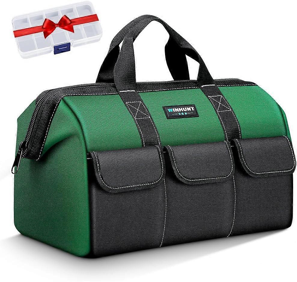 Tool Bag 44 x 25 x 29 cm, Made of 1680D Polyester, with 6 Multi Pockets, Green (17 Inches)