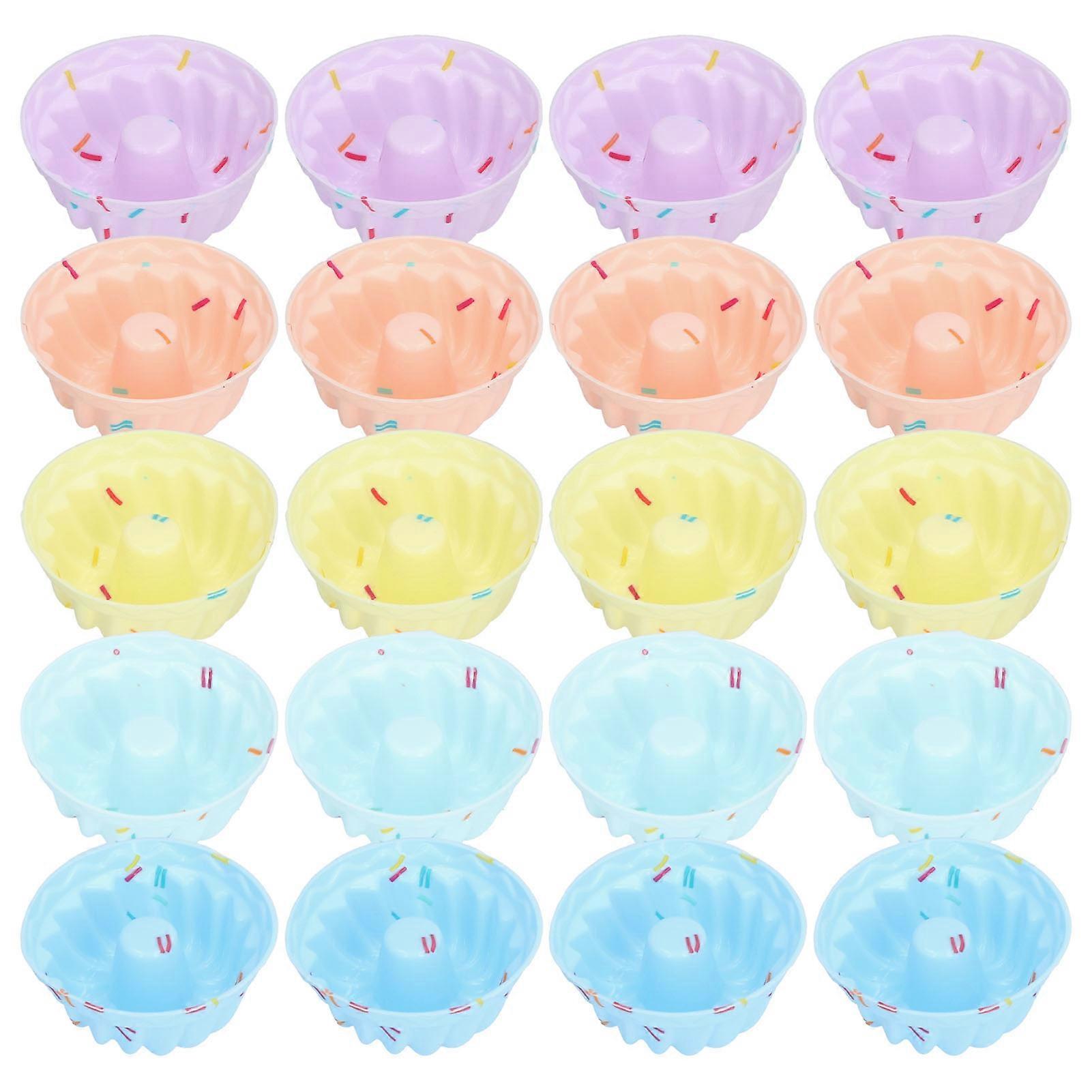 20Pcs Small Cake Cup Baking Mold Reusable Easy Clean Silicone Mini Cupcake Holders Thread Set