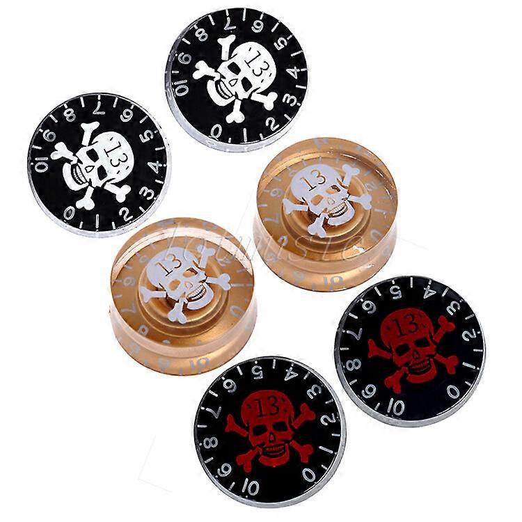 6pcs different color Skull Electric Guitar Speed Knob Volume Tone Control Knob