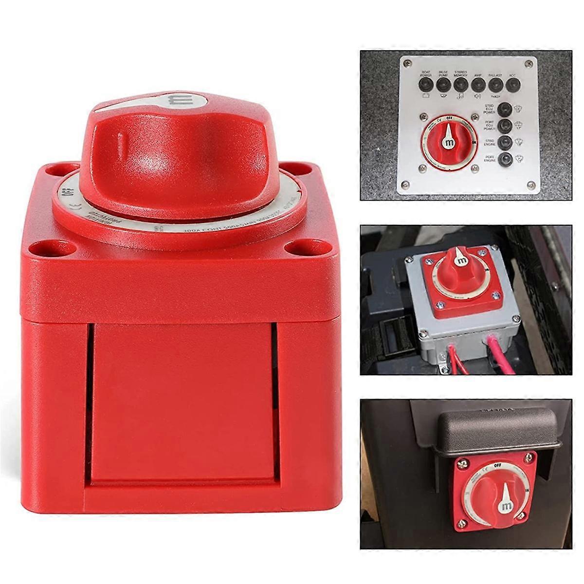 Mini Switch Cut On/Off Marine Boat 12-48V 100-300A Battery Switch Isolator Disconnect Rotary, Singl