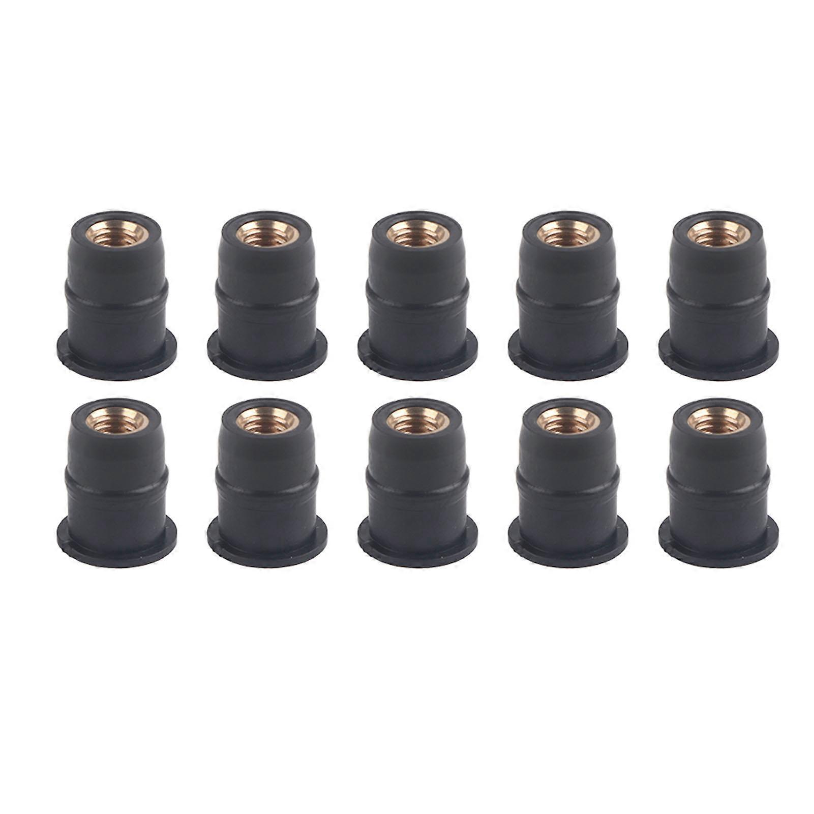 10Pcs M5 Rubber Well Nuts 5mm/0.2in Metric Motorcycles Windshield Bolts Wellnut