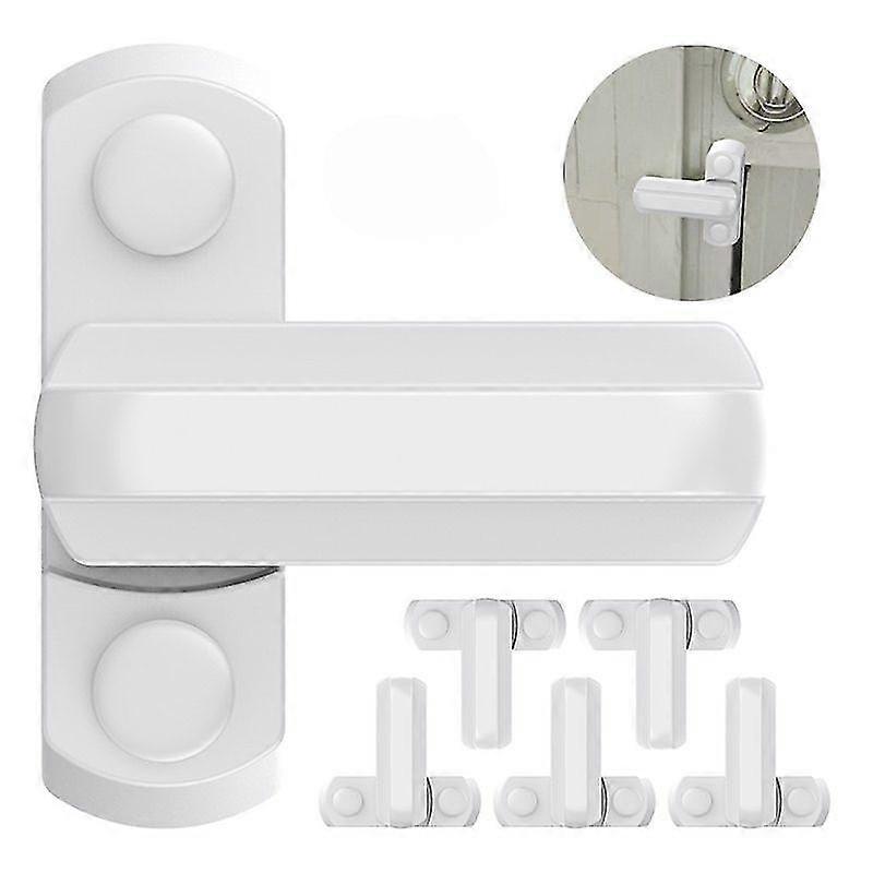 6pcs Safe Window Lock Sash Jammer T Shape Zinc Alloy Window Door Security Sash Lock Handle Latch Child Protection White