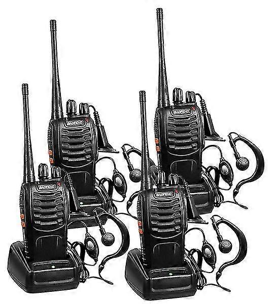 Rechargeable Long Range Two-way Radios With Earpiece 2-4 Pack Uhf 400-470mhz Walkie Talkies Li-ion Battery And Charger Included