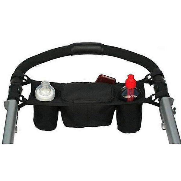 Stroller storage with cup holder Black