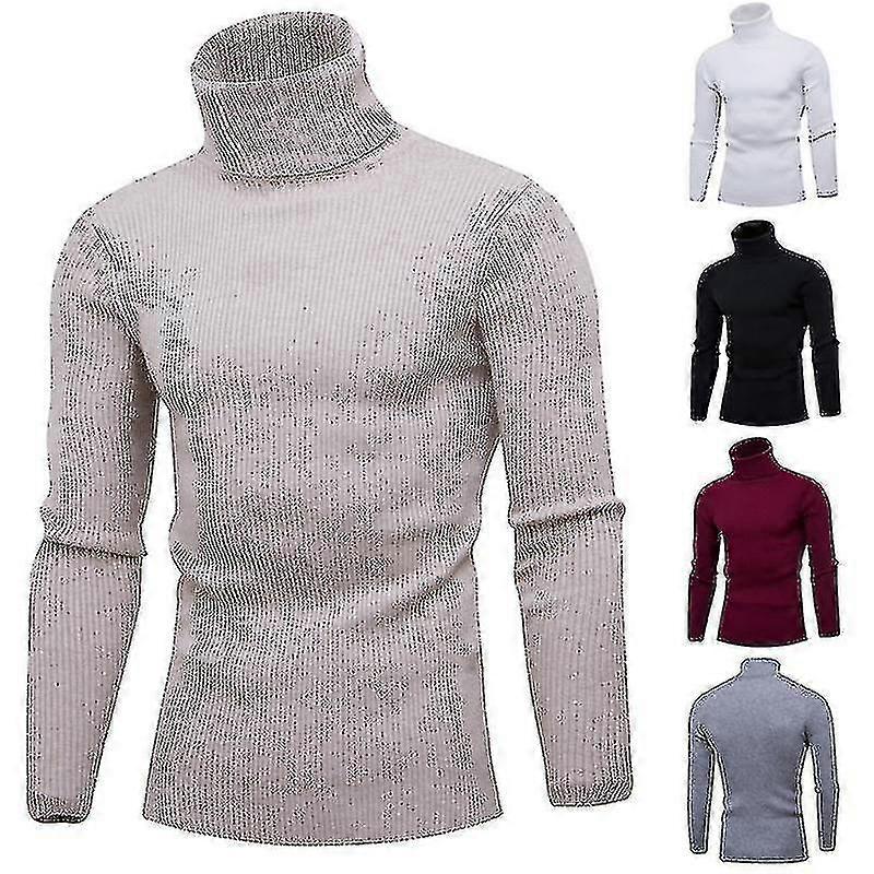 Herbst und Winter Neue Herrenpullover Rollkragenpullover Verdickter Pullover Herren Lässiger vertikal gestreifter Pullover