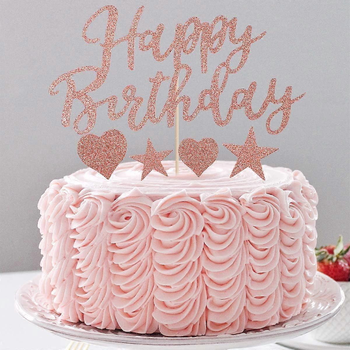 Topper Per Torta Di Buon Compleanno Glitterato 7 Pollici X 15 Pollici (verde