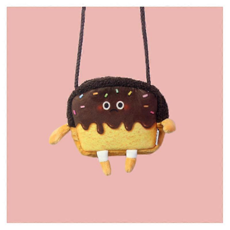 Redkid Kawaii Bread Toast Crossbody Bag Women Plush Toys Cute Mini Coin Wallet Purse Korean Soft Mes