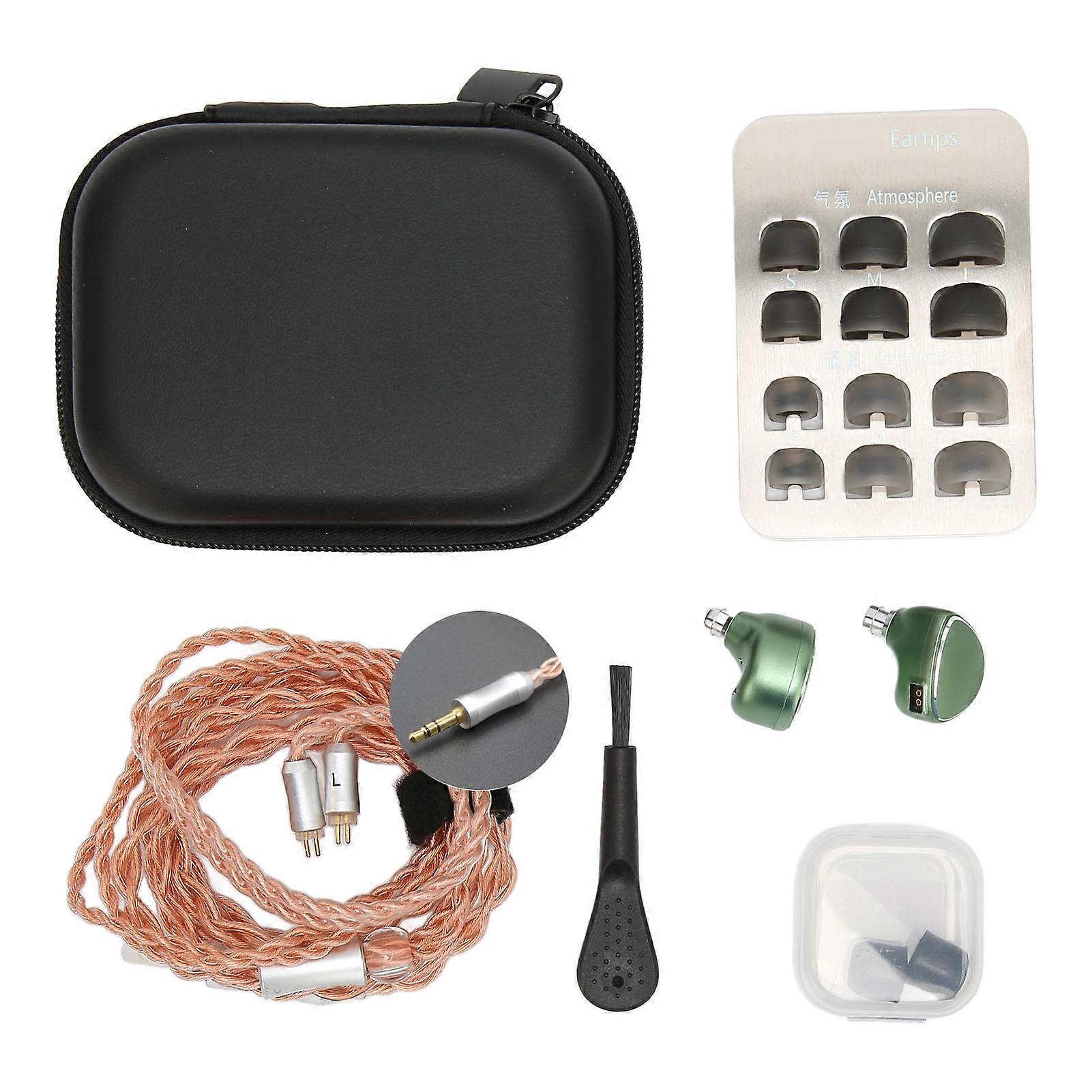 Spring2 HiFi Ear Monitor IEM Equipped Advanced Hybrid Triple BA Dynamic Driver Earphone with Detachable Cable Olive Green 3.5mm