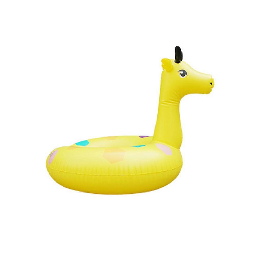 Yellow Giraffe Ride On Pool Float Inflatable Swimming Ring for Kids