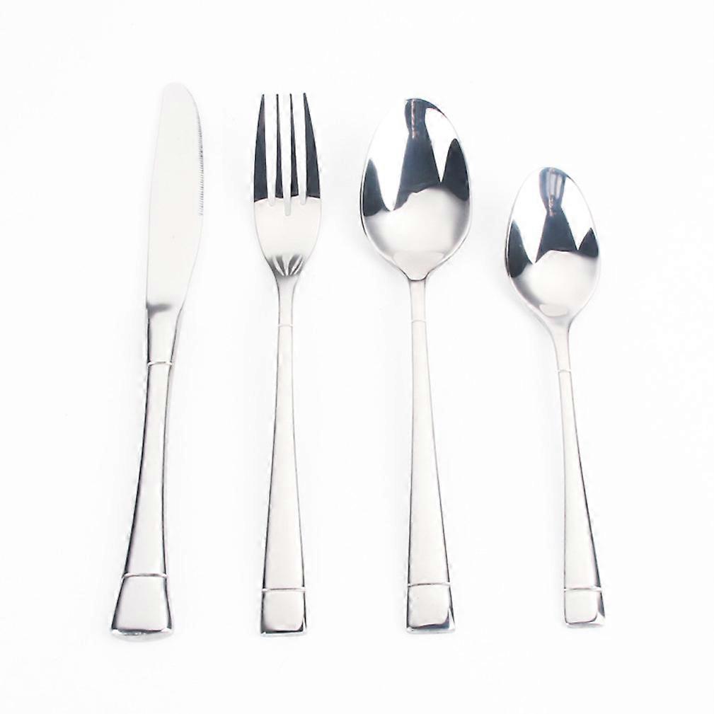 4pcs Cutlery Set Tableware Tableware Spoons Fork Knife Stainless Steel Silver