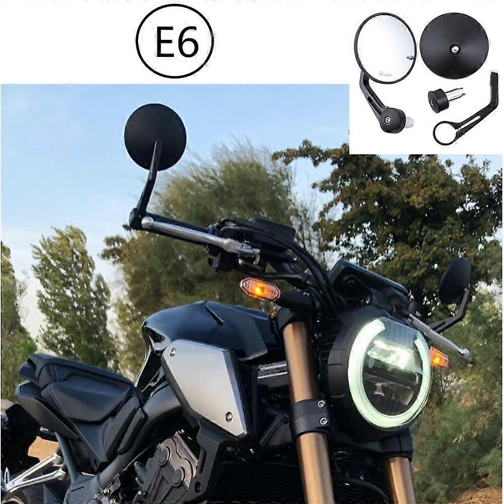 Universal Motorcycle Rear View Mirrors E-mark For 7/8" 22mm Handlebar End Mirror for MT 07 MT 09 S1000 FZ8 R1200GS GSXR 650 Z750