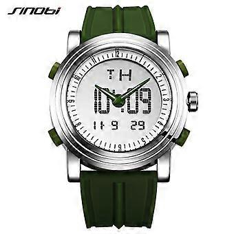 Dual display luminous cool sports watch silicone band student electronic watch