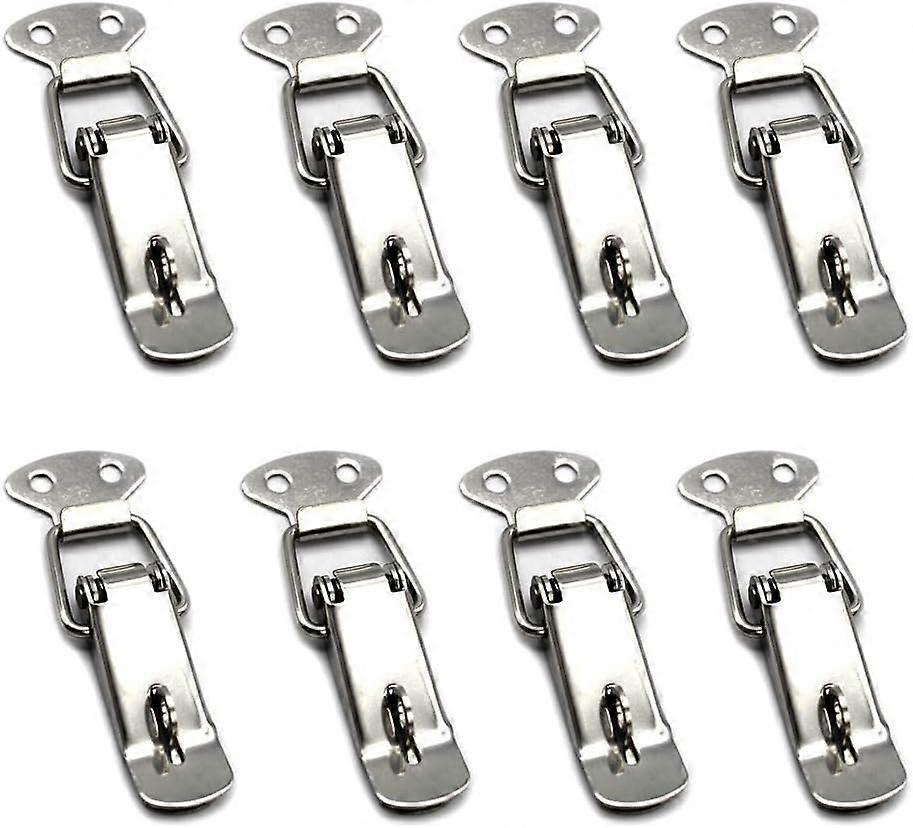 8 Pieces Lever Latch Spring Catch Latch Toggle Stainless Steel for Tool Chest, Drawer, Cabinet and Chest - Silver