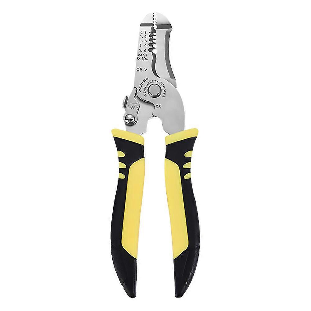 1Pc Home Multi-function Wire Stripper Non-slip Electrician Cable Cutter (Silver)