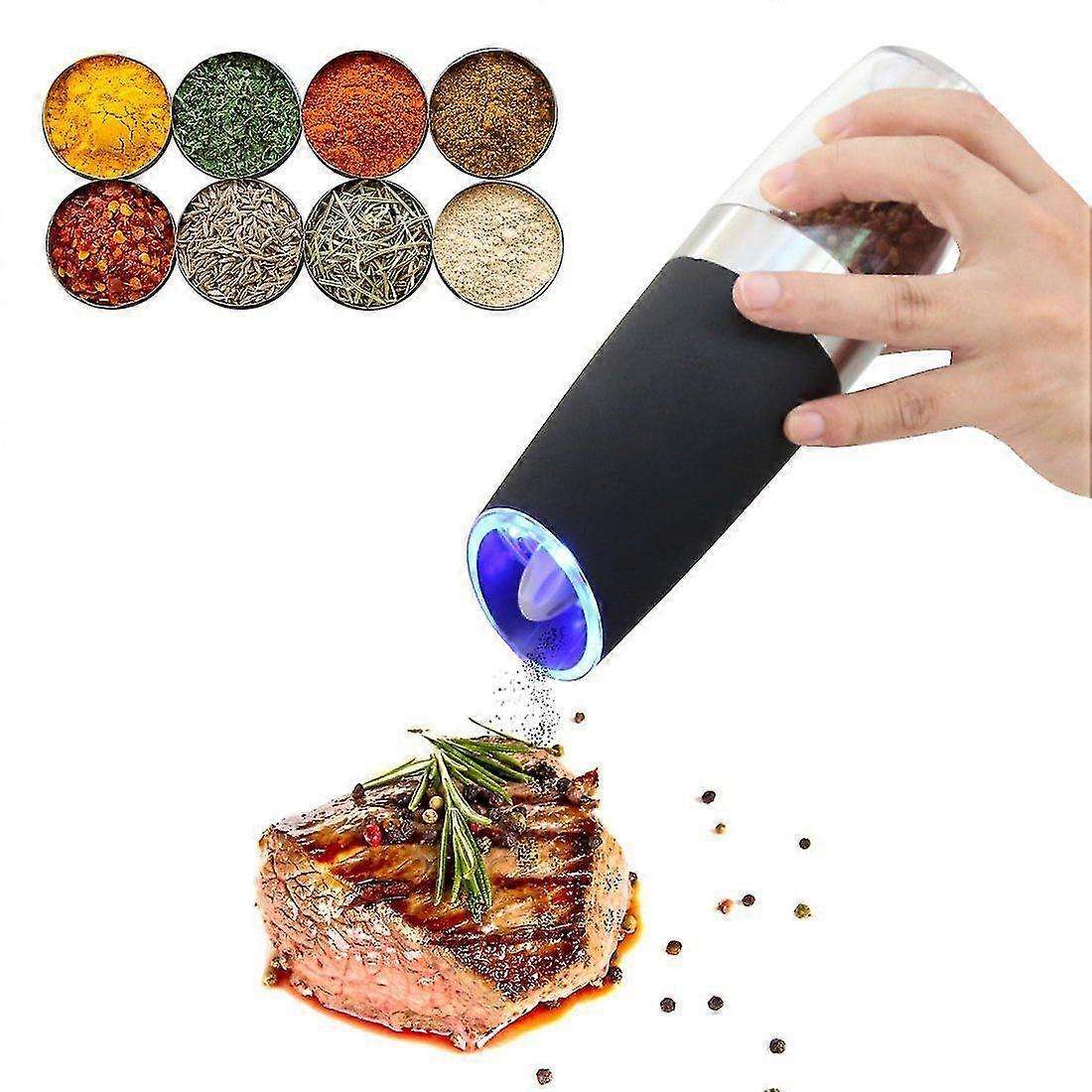 Electric Pepper Grinder Gravity Automatic Salt Mills Spice Grinder With Led Light