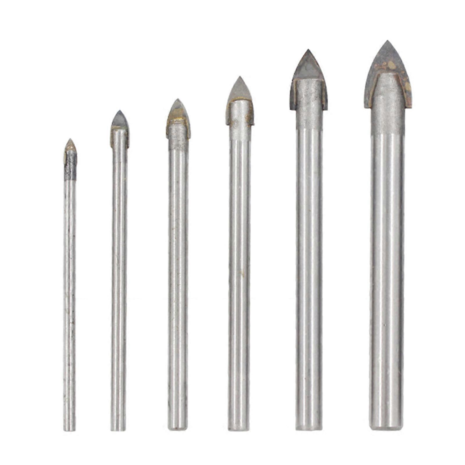 Hardness Alloy Drill Bits Set Round Shank Handle Drill Bits for Glass Ceramic