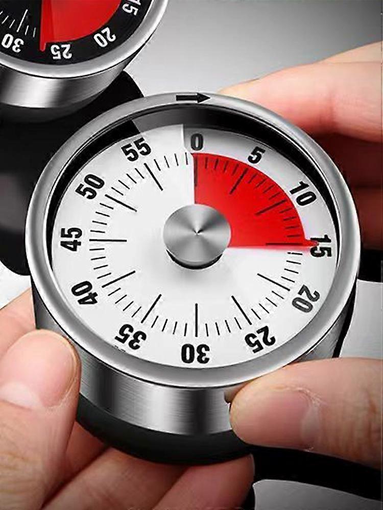 Magnetic Kitchen Timer, White Stainless Steel Reminder Tool with Countdown Alarm Clock