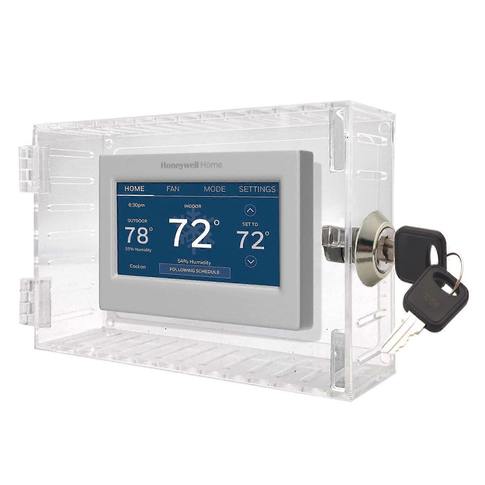 Big Price Drop Universal Thermostat Lock Box with Key,Clear Large Thermostat Guard for Thermostat on Wall,Thermostat Guard,Thermostat Cover