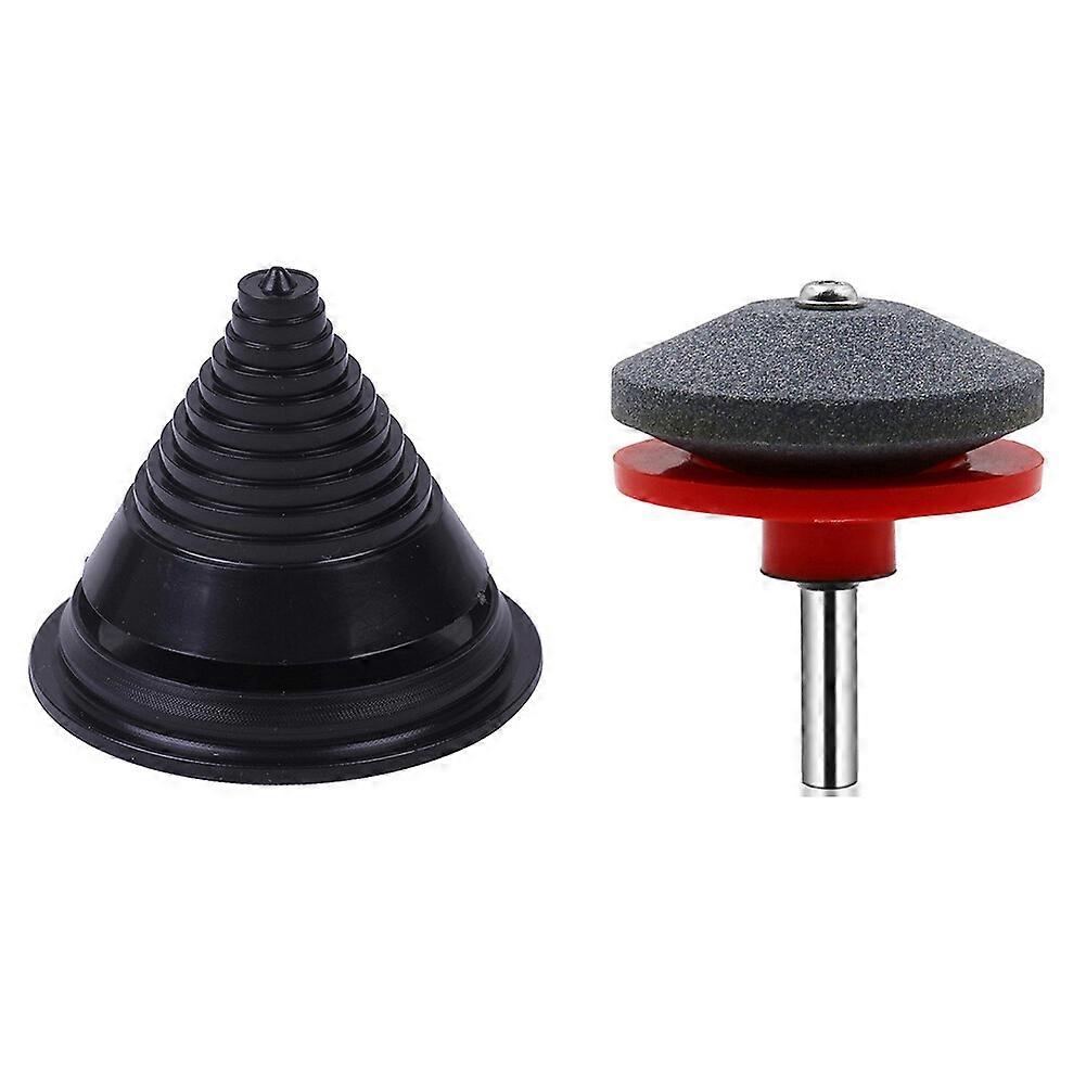 2023 New2pcs Lawn Mower Blade Balancer and Sharpener Kit for Power Drill and Hand Drill