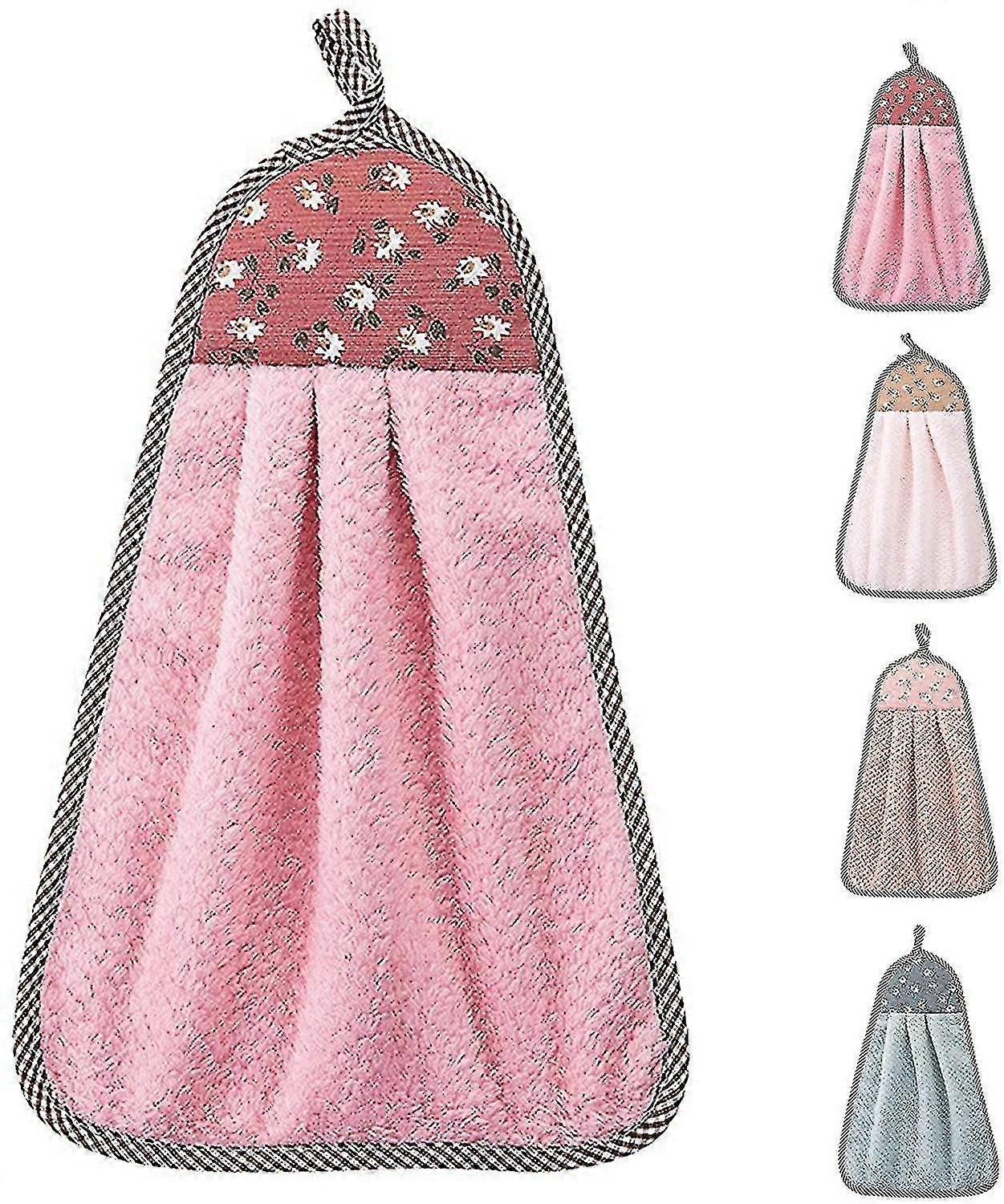 Hand Towel With Hanging Loop,cute Hand Towels With Hanging Loop, 4pcs Towel