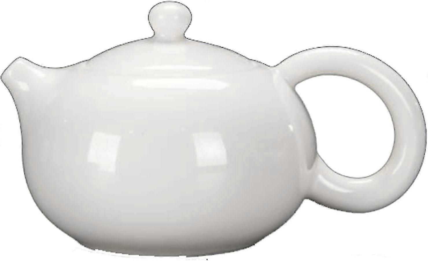 White Porcelain Ceramic Teapot with Filter - Large Single Kung Fu Tea Set