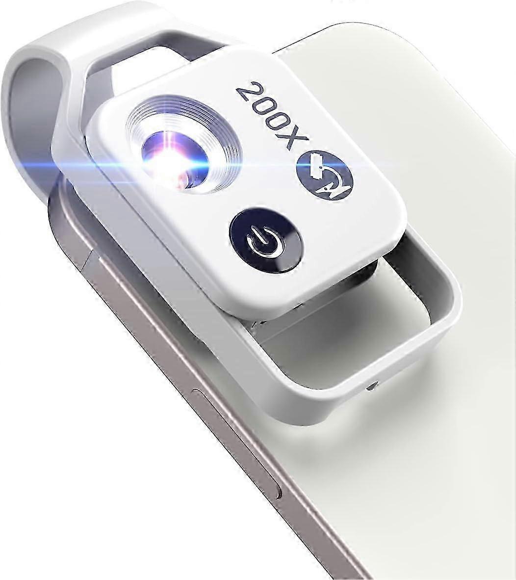 Phone Microscope with CPL Lens/LED Light, 200X Pocket Microscope camera attachment with Universal clip for most iPhone/Andriod Phone