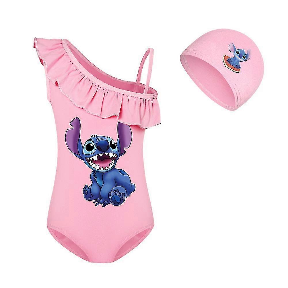 Lapset Tytöt Lilo &; Stitch One Piece Ruffle uimapuvut Uimapuku Uimapuku uimahatulla Rantavaatteet