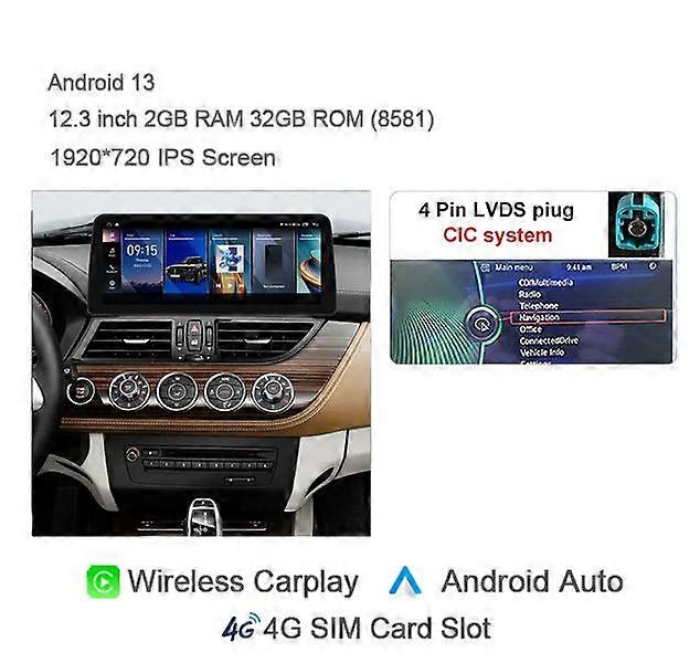 Carplay 12.3" Auto Android 13 Car Radio For Bmw Z4 E89 2009-2018 Gps Autoradio Navigation Stereo Bluetooth Rds Multimedia Player