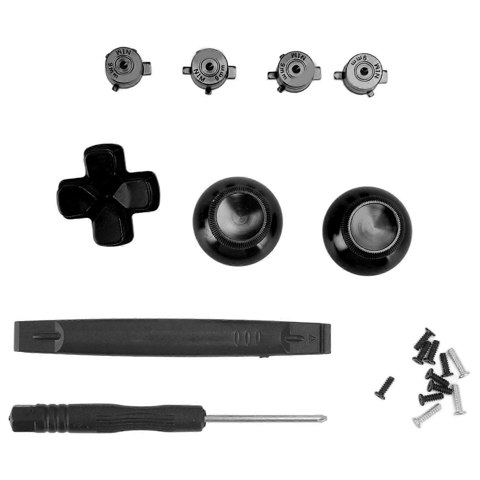 Buttons Replacement Kit Aluminum Alloy Dpad Buttons for PS5 Controller Accessories Black