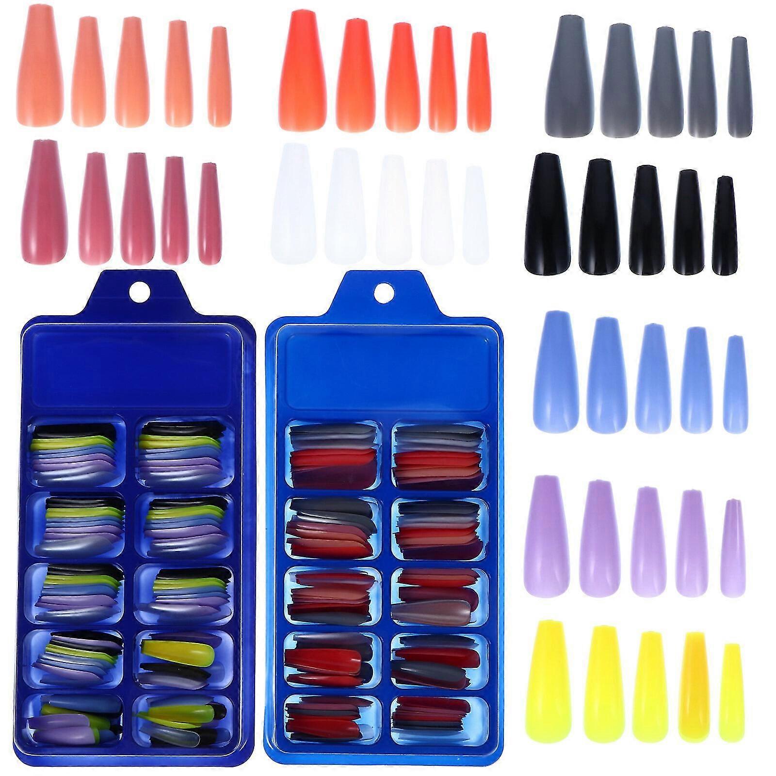 2 Box Colorful Long False Nail Professional False Nail Durable False Nail