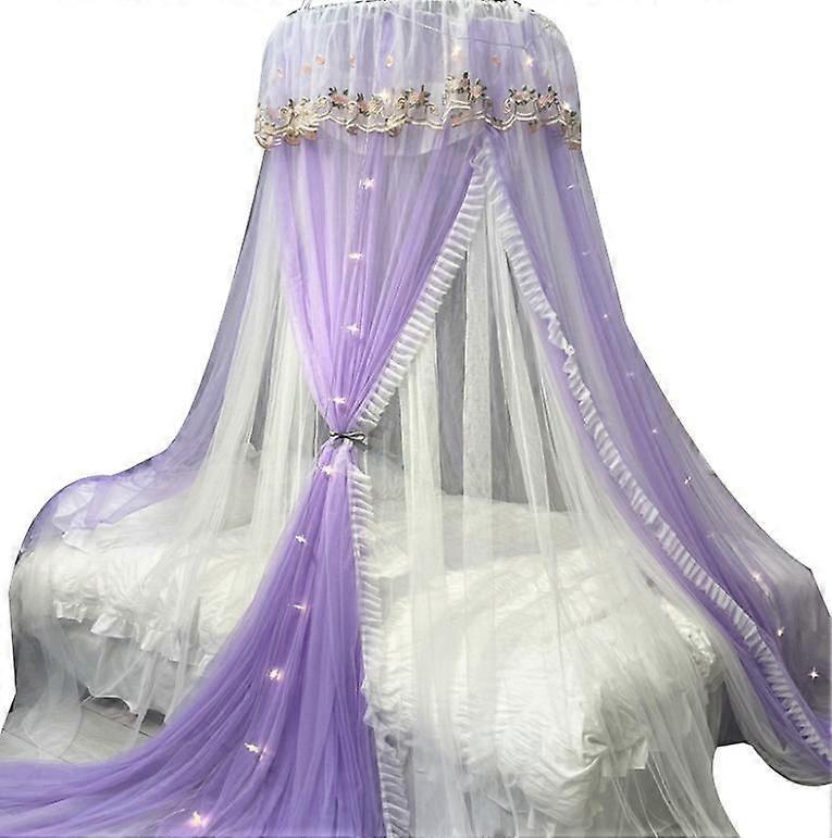 Bed Canopy Lace Mosquito Net, Round Lace Dome Princess Mosquito Net