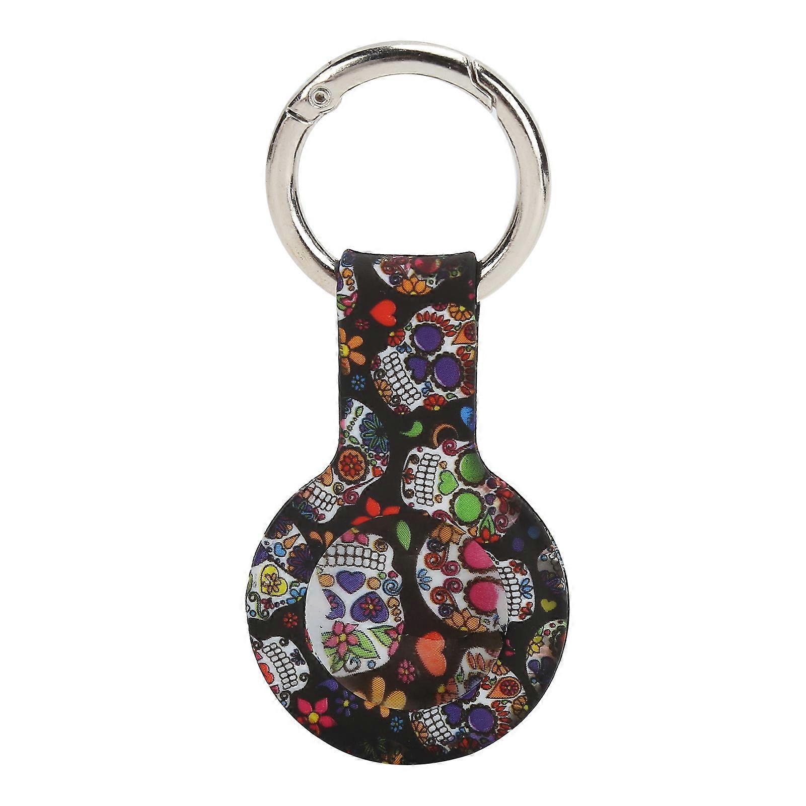 Color Head Silicone Protective Case for IOS Locator - Stylish Print with Metal Buckle