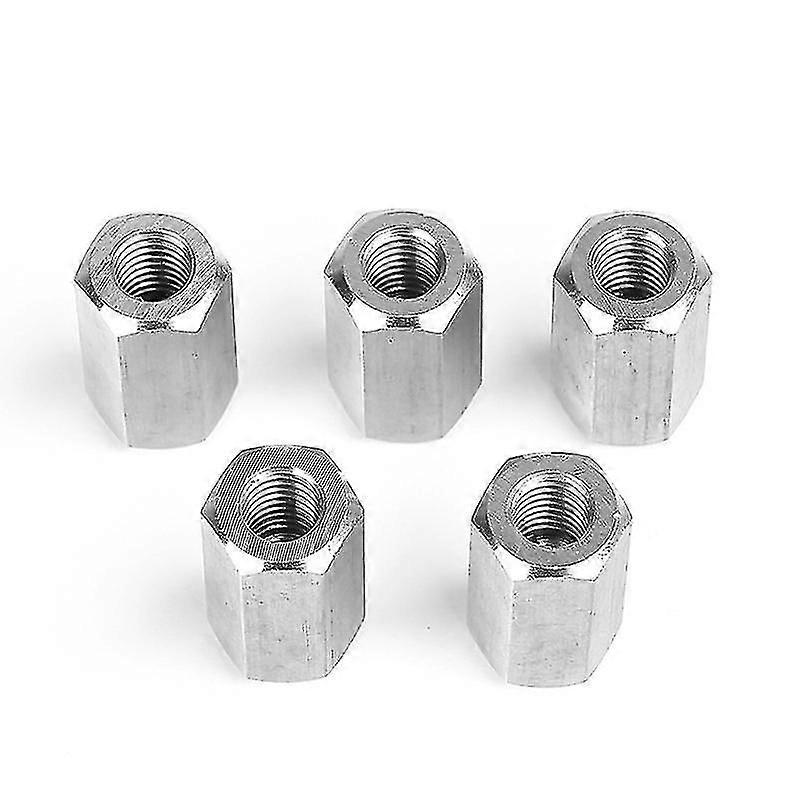 M10 Nut Long Shank Carbon Steel Hex Coupling Nuts(5pcs, Silver)