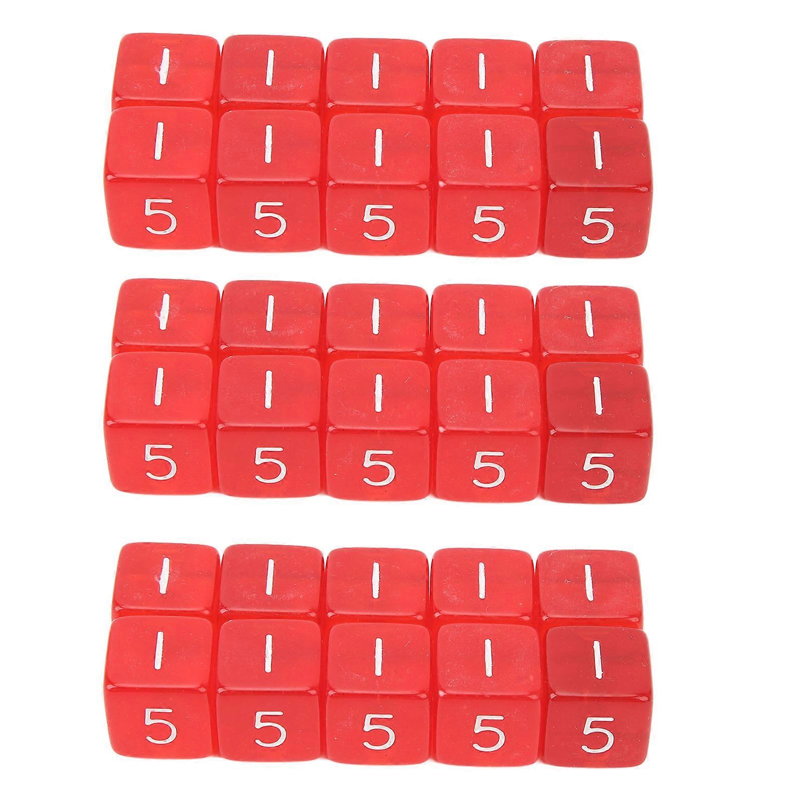 30PCS Dice Cubes Right Angle Transparent Colored Plastic 6 Sided Dices for Games Red