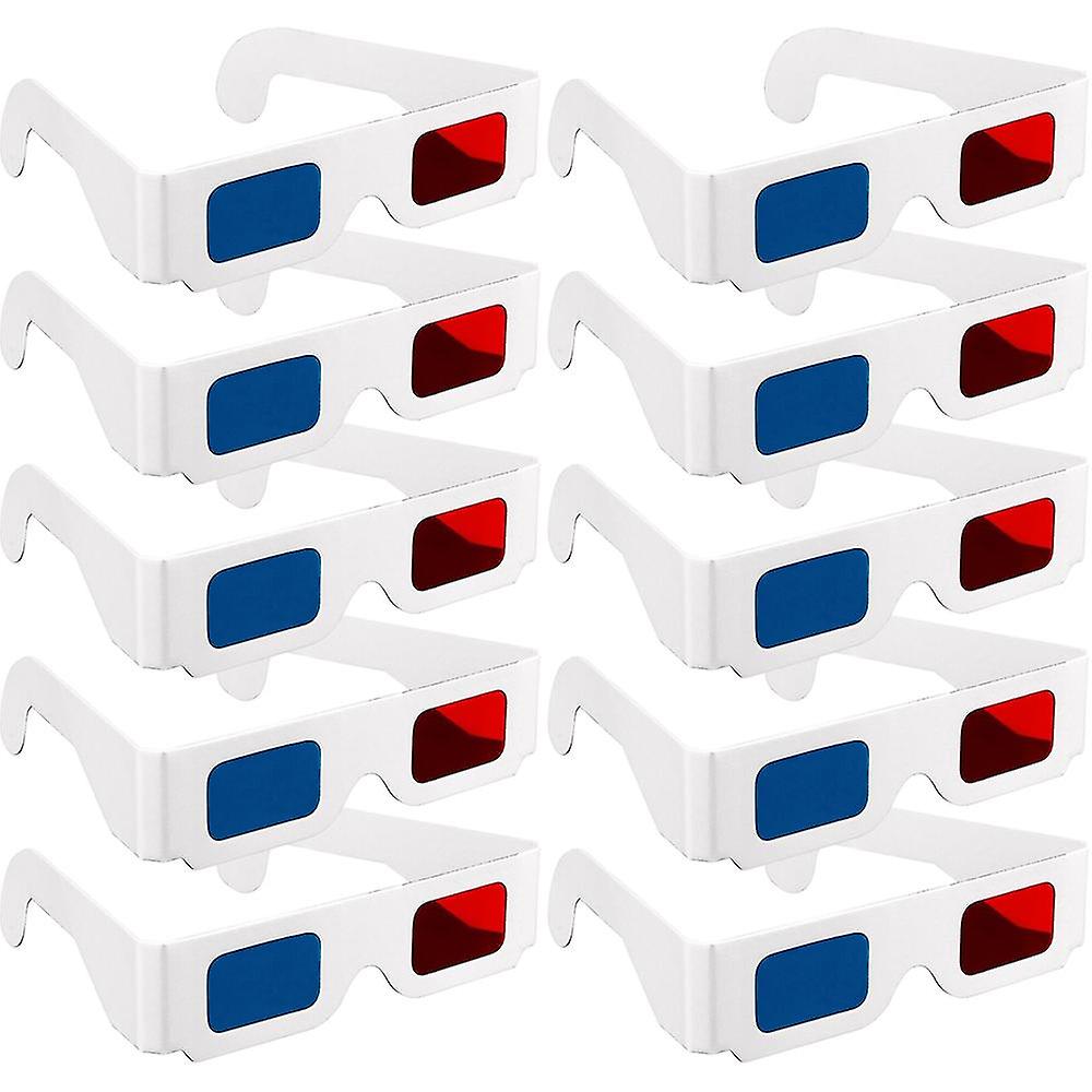 10 Pairs 3d Cardboard Glasses Glasses Universal Anaglyph 3d Glasses