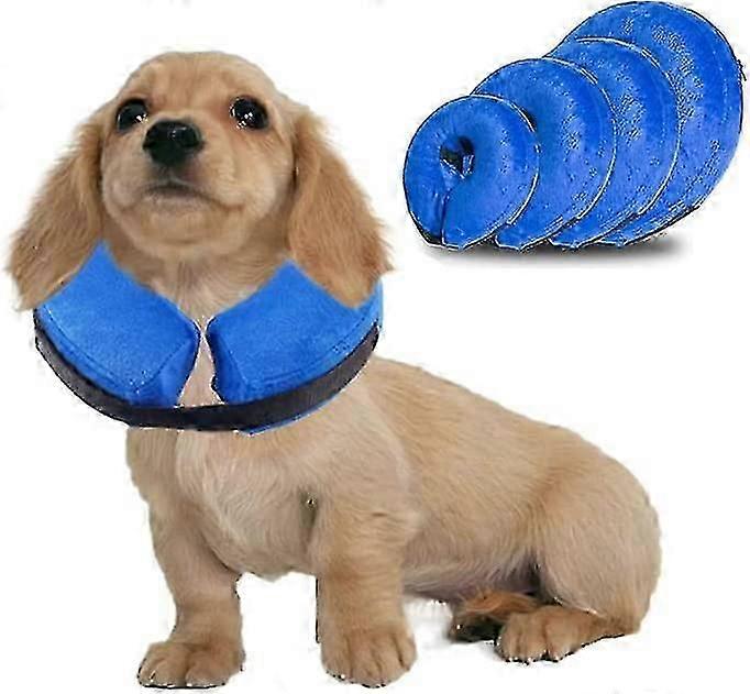Inflatable dog cone collar for post-surgical use, soft dog cone type protective pet recovery collar to prevent lickingS:22X23CM