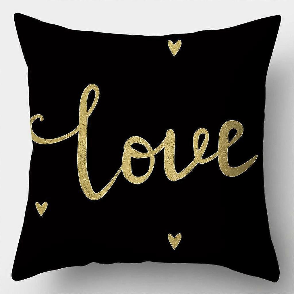 Black Gold Color Pillowcase 45cmx45cm Square Sofa Pillow