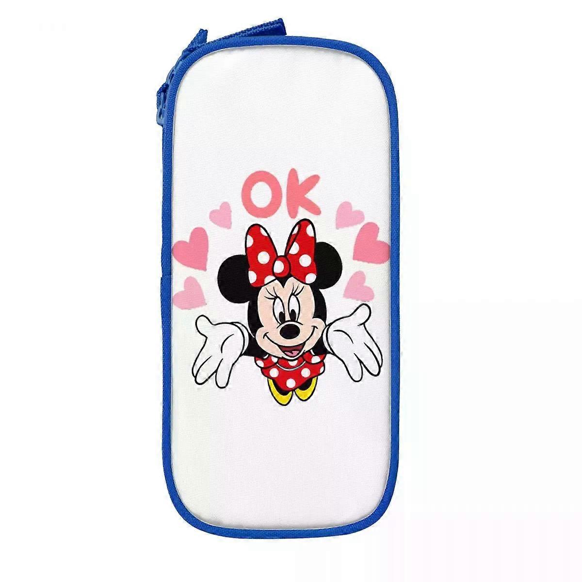 t2223 Classic Minnie Mouse Mickey Mouse Pencil Case Funny Cartoon Pencilcases Pen for Girl Boy Large Bag School chyd2223