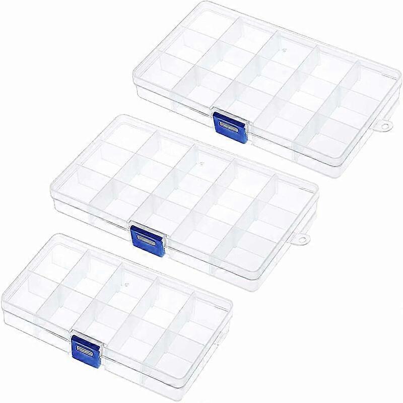 Adjustable plastic jewelry box, removable compartment storage grid, 3-piece adjustable compartment storage box