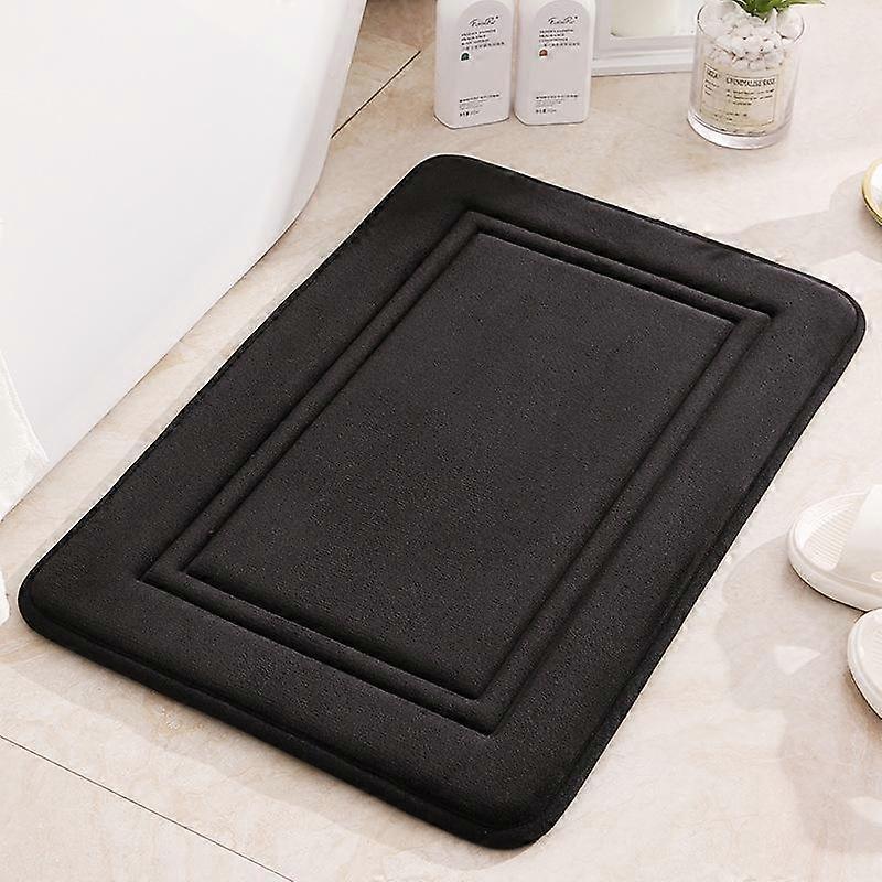 Geometric Memory Foam Bath Mat, Non-Slip Polyester Bath Rug, PVC Backing, Stain Resistant, Machine Made, Rectangular, Non-Woven, Absorbent, Bathroom