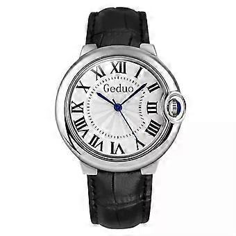 Luxus Weiß Ballon Saphir Mode Business Herrenuhr Casual Leder Einfache Paar Quarzuhr Für Frauen Geschenk Armbanduhren
