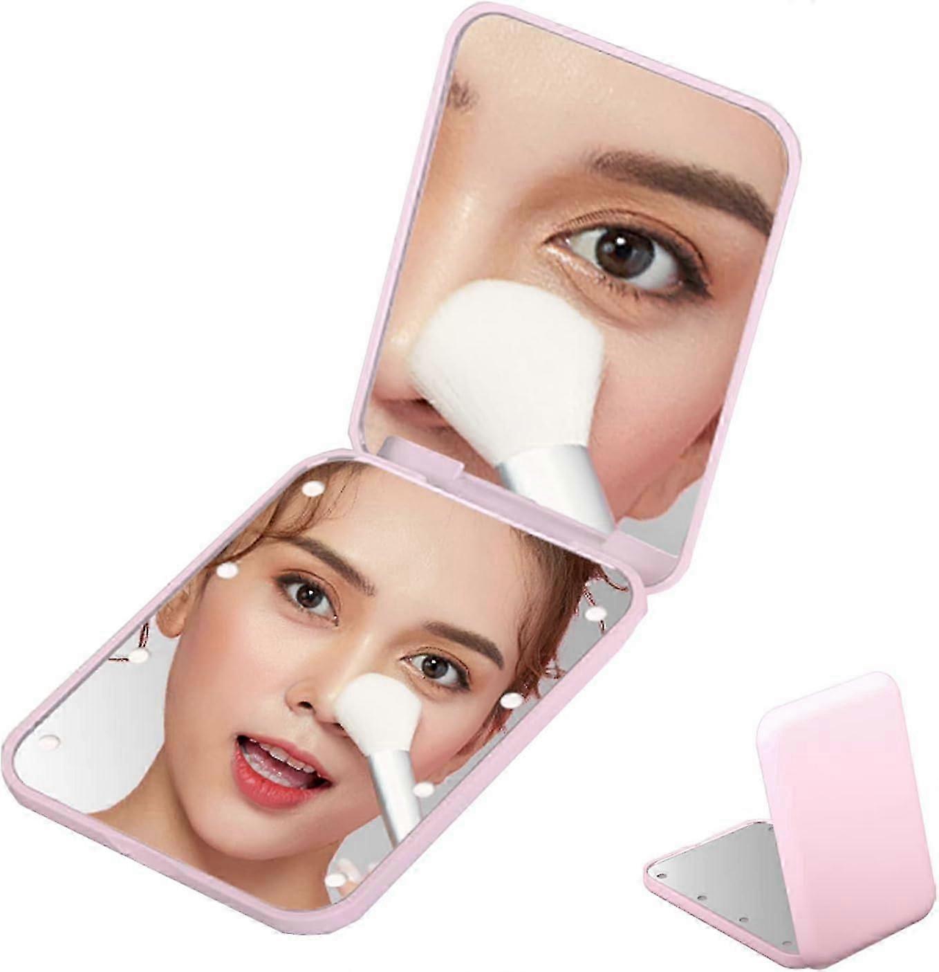 Pocket Mirror with LED Light, Lighted Travel Mirror for Purse,Handbag,Pocket