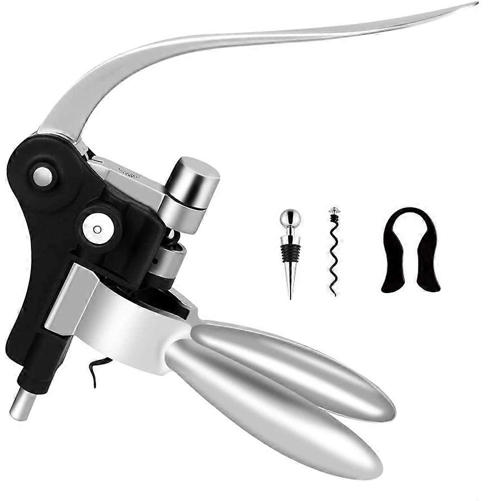 Wine Bottle Opener Corkscrew Set- Wine Opener Kit With Foil Cutter,Wine Stopper And Extra Spiral