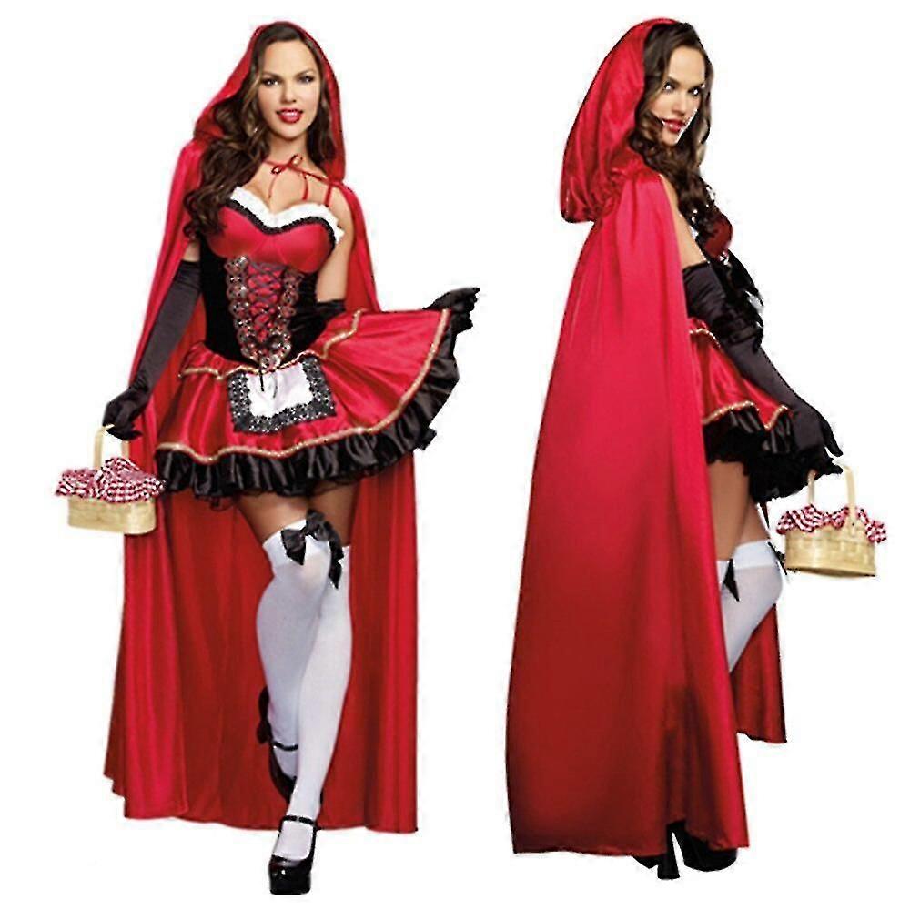 ازياء هالوين للنساء البالغات القليل الأحمر ركوب هود زي يتوهم اللباس كرنفال حزب عباءة الملكة الجنية تأثيري الزي الرسمي