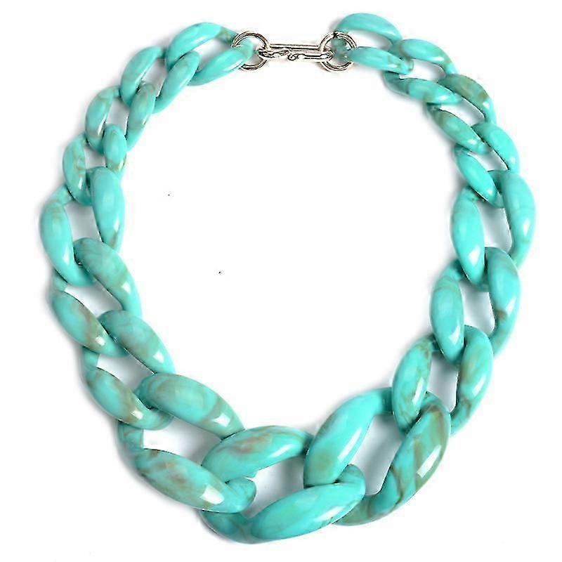 Women's Vintage Bohemian Frosted Plastic Cuban Link Chain Choker