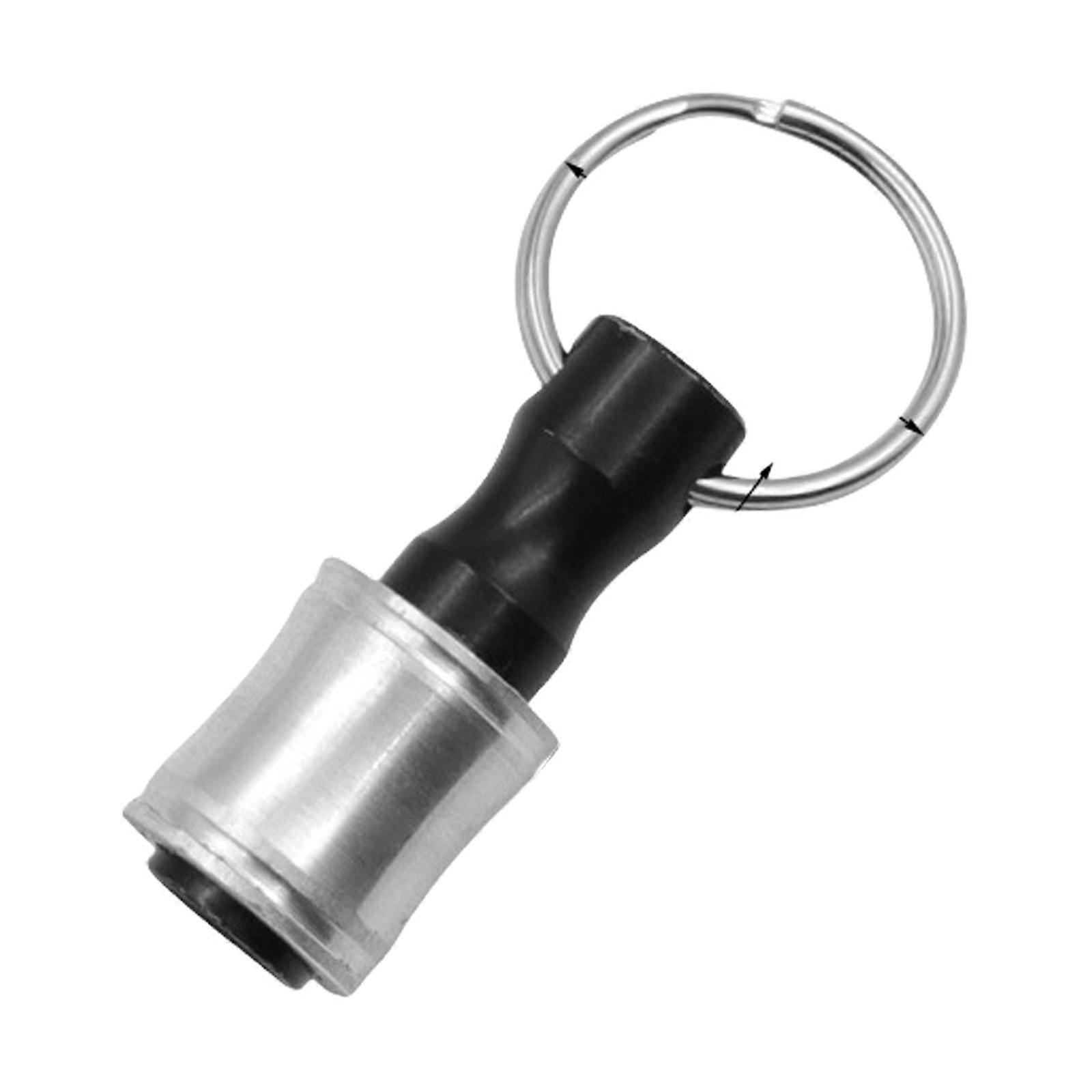 Portable 1/4Inch Hex Shank Screwdriver Bit Holder Keychain Quick Changes Drill Bit Socket Adapter Bit Tool Gift for Men Silver