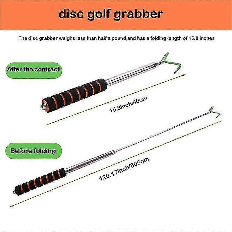Δίσκος Golf Retriever Τηλεσκοπικός δίσκος Αρπάγη γκολφ Δίσκος από ανοξείδωτο χάλυβα Συσκευή ανάκτησης γκολφ Ανάκτηση δίσκων JP