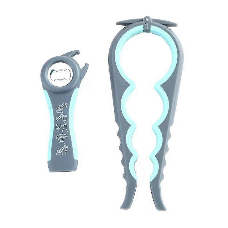 Easy Jar Bottle Opener Kit, 4 in 1 Multifunctional Jar Opener, Simple to Use for Kids, Seniors and Arthritis Sufferers(Blue)